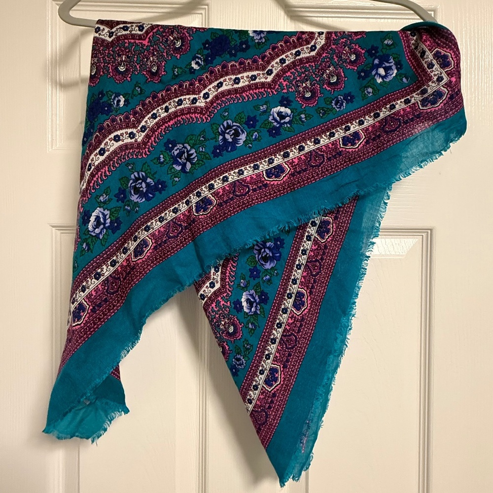 Vintage acrylic square scarf